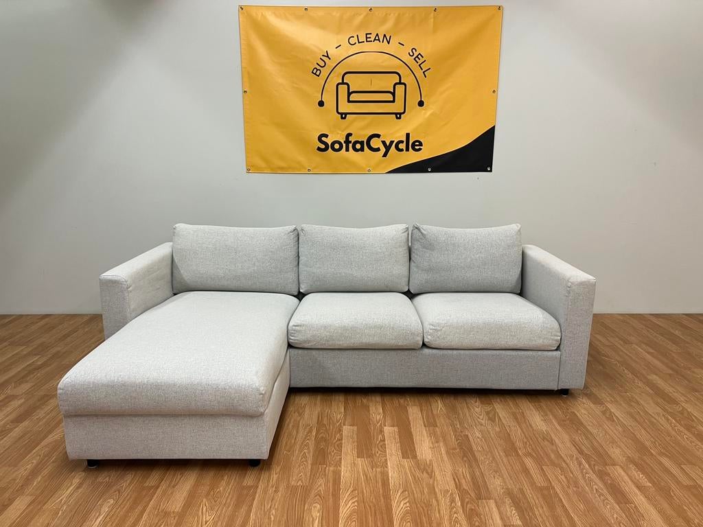 Witte IKEA VIMLE driezit met chaise longue en opbergbox, Huis en Inrichting, Ophalen of Verzenden, Zo goed als nieuw