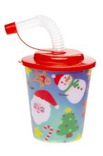 PARTIJ 3D BEKER MET RIETJE EN DEKSEL KERSTMIS 250ML, Diversen, Kerst, Ophalen of Verzenden, Nieuw