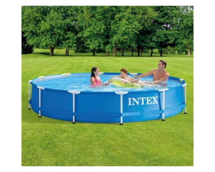 Zwembad INTEX metal frame rond 366cmx76cm + nieuwe toebehore, Tuin en Terras, Zwembaden, Gebruikt, Opzetzwembad, Minder dan 80 cm