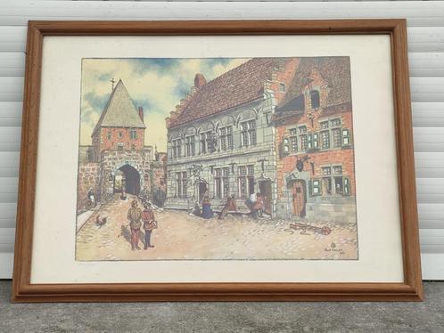 lithographie signe paul collet, Antiek en Kunst, Kunst | Litho's en Zeefdrukken, Ophalen of Verzenden