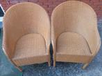 Twee rieten/rotan stoelen met zitkussens, Ophalen, Gebruikt, Riet of Rotan, Twee