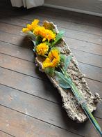 Zonnebloemen op schors, Huis en Inrichting, Woonaccessoires | Droogbloemen, Ophalen, Zo goed als nieuw