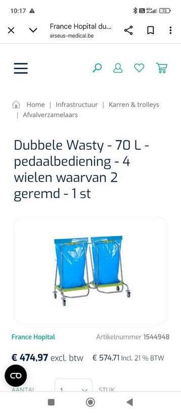 Dubbele vuilbak nieuw  beschikbaar voor biedingen