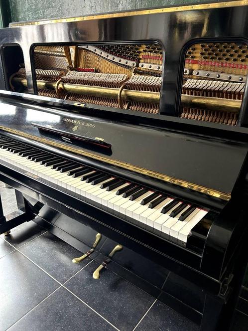 Vintage Steinway Model K Vertegrand in topstaat, Muziek en Instrumenten, Piano's, Gebruikt, Piano, Zwart, Ophalen