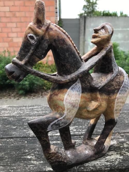 Mooie abstrakt beeldje van een ruiter te paard, Verzamelen, Beelden en Beeldjes, Zo goed als nieuw, Mens, Ophalen of Verzenden