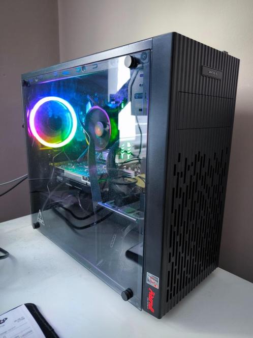 Tour pc fixe amd ryzen rgb + écran 22" + accessoires, Informatique & Logiciels, Ordinateurs de bureau, Comme neuf, 3 à 4 Ghz, SSD