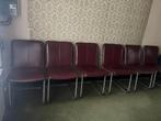 Lederen stoelen met inox onderstel, Huis en Inrichting, Stoelen, Vijf, Zes of meer stoelen, Gebruikt, Metaal, Ophalen