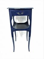 Table D’appoint En Bleu et Noir Avec Pied Galbées, Maison & Meubles, Comme neuf, Rectangulaire, 60 cm ou plus, Bois