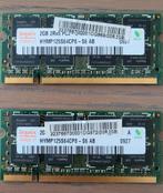2 modules SODIMM HYMP125S64CP8-S6-AB Hynix 2 Go - SO DIMM, 2 GB, 667Mhz, Utilisé, Laptop