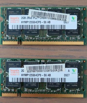 2 modules SODIMM HYMP125S64CP8-S6-AB Hynix 2 Go - SO DIMM