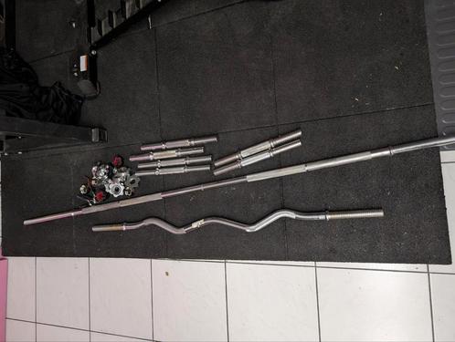 Diverses barres de musculation 28mm avec stop disques, Sport en Fitness, Fitnessapparatuur, Zo goed als nieuw, Ophalen