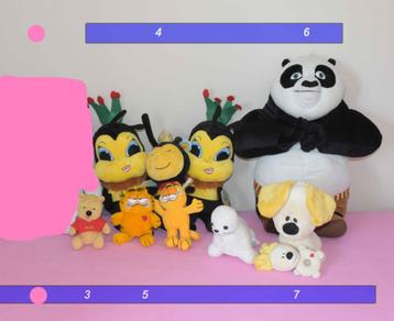 Knuffels Garfield, Snoopy, Pooh-beer, ... (Mix 3) beschikbaar voor biedingen