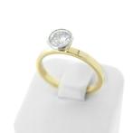 Solitair wit en geel goud 18kt/750, Ophalen, Wit, Goud