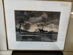 oude boerderij in donkere wolken van Edouard Steyaert, Antiek en Kunst, Ophalen