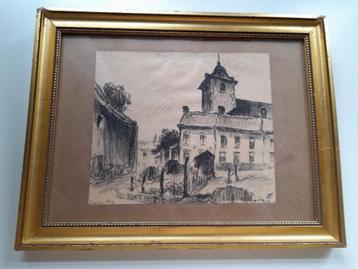 dessin au fusain Baisy Thy (genappe) Ferdinand Jorwitz, Enlèvement ou Envoi