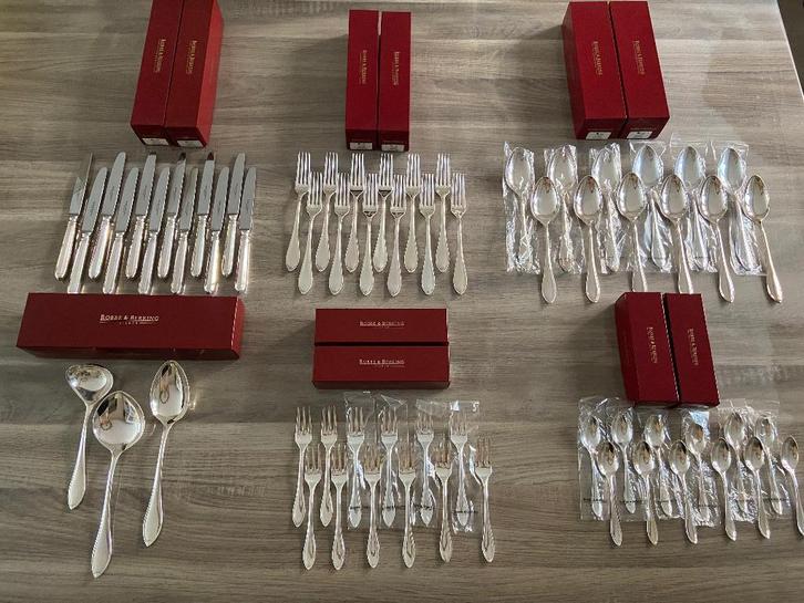 Complete 63-delige bestekset Robbe&Berking, Maison & Meubles, Cuisine | Couverts, Comme neuf, Ensemble de couverts, Argent, Enlèvement ou Envoi