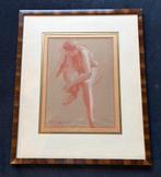 Originele Jan Mulder, krijt op papier, Antiek en Kunst, Ophalen of Verzenden