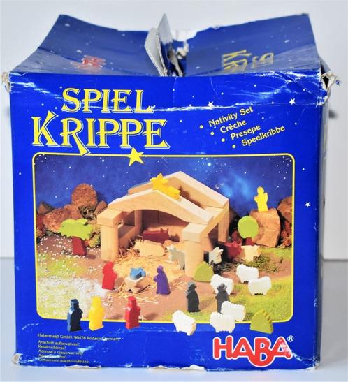 Haba : kerstkribbe - kerststal in natuurlijk hout, +2 jr, Diversen, Kerst, Zo goed als nieuw, Ophalen of Verzenden