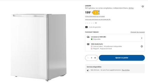 IKEA LAGAN FRIDGE FRIGO 97/16L, Electroménager, Réfrigérateurs & Frigos, Comme neuf, Avec compartiment congélateur, 75 à 100 litres