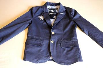 Blauw blazerjasje - 717 (sevenoneseven) maat 134/140, Garçon, Enlèvement ou Envoi, Pull ou Veste, Utilisé