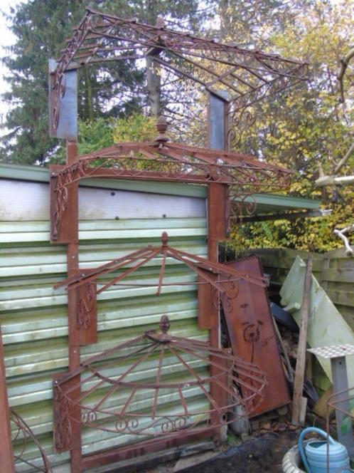 marquise en fer forgé patinée rouillé , 4 modèles !, Tuin en Terras, Tuinmeubel-accessoires, Nieuw, Ophalen