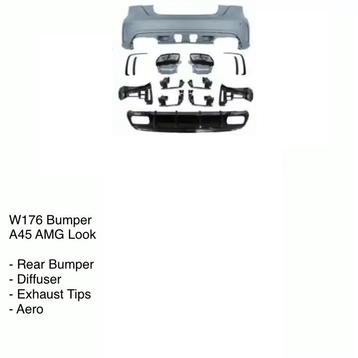 PARE-CHOCS ARRIÈRE + DIFFUSEUR POUR MERCEDES W176 A45 AMG LO, Neuf, Mercedes-Benz, Arrière, Enlèvement ou Envoi