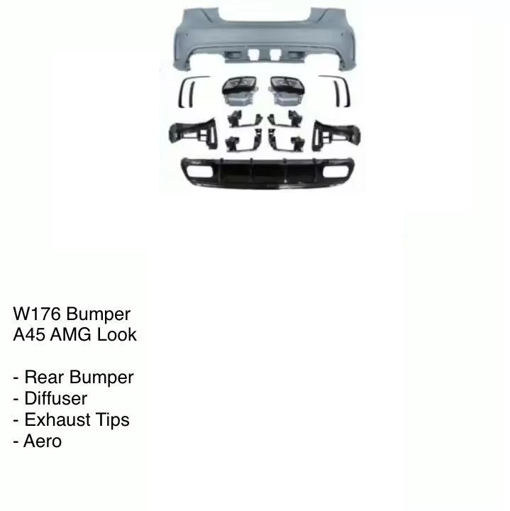 ACHTERBUMPER + DIFFUSER VOOR MERCEDES W176 A45 AMG LOOK, Auto-onderdelen, Carrosserie, Bumper, Mercedes-Benz, Voor, Achter, Nieuw