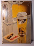 Oud blikken bord Export bier brouwerij Haecht 1949, Verzamelen, Biermerken, Ophalen of Verzenden, Zo goed als nieuw