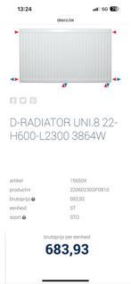 Te Koop: Nieuwe Radiator - D-Radiator UNI.8 22- H600-L2300, Enlèvement