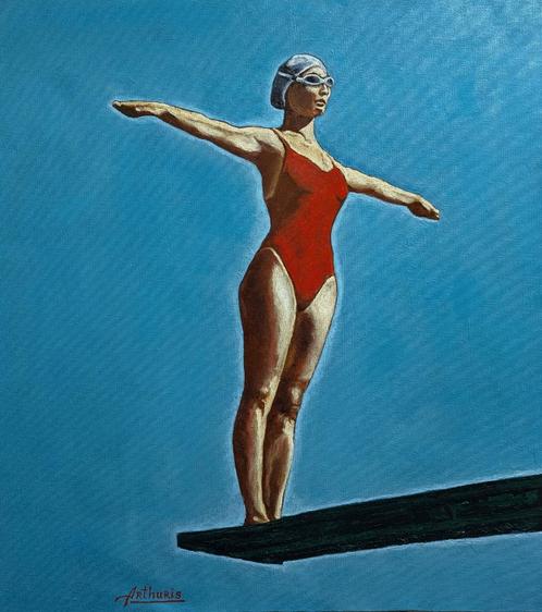 “Ik zal het doen!!!…” Schilderij, Antiek en Kunst, Kunst | Schilderijen | Modern, Verzenden