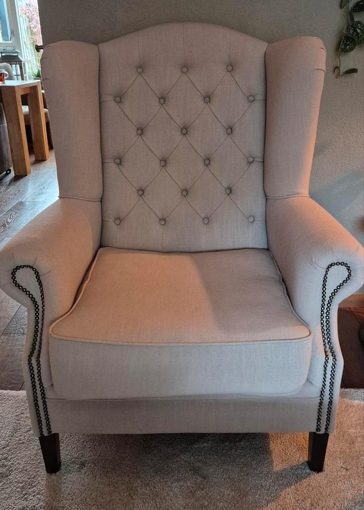 Stijlvolle oorfauteuil, Huis en Inrichting, Fauteuils, Zo goed als nieuw, Stof, Ophalen