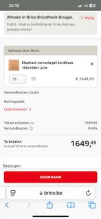 Hardhout terras tegels 55 paletten van 1 meter, Tuin en Terras, Ophalen, Hout