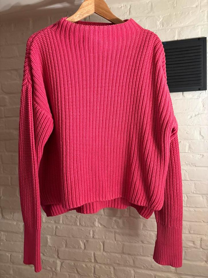Fuchsia katoenen gebreide trui - maat L - Selected Femme, Kleding | Dames, Truien en Vesten, Zo goed als nieuw, Maat 42/44 (L)