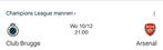 Ticket club brugge- arsenal