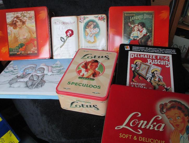 7 nieuwe blikken dozen , 3 euro per doos , 2 dozen 5 euro, Verzamelen, Blikken, Nieuw, Overige, Overige merken, Ophalen of Verzenden