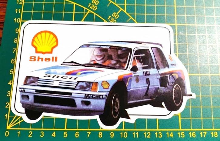 Sticker Peugeot 205 T16 Shell (MACline), Verzamelen, Stickers, Sport, Ophalen of Verzenden