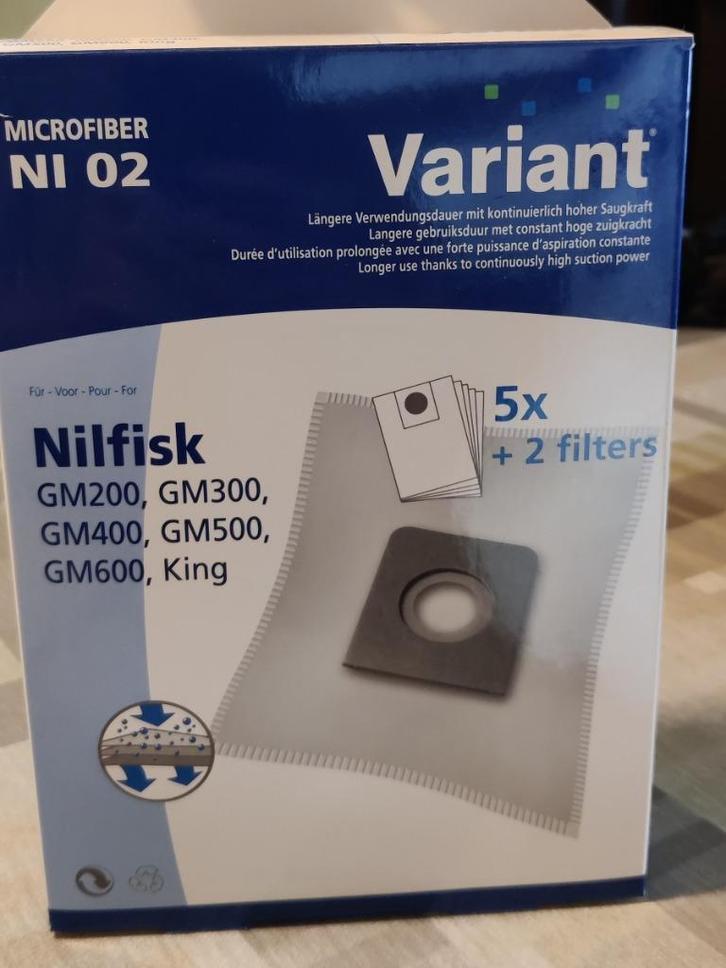 5 nieuwe stofzuigzakken voor Nilfisk + 2 filters, Elektronische apparatuur, Stofzuigers, Nieuw, Overige typen, Stofzak, Ophalen of Verzenden