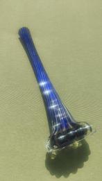 Blauw kristallen gedraaid vaasje '60, Ophalen of Verzenden