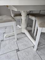 Table ronde Ikea extensible + 4 chaises, Huis en Inrichting, Ophalen, Gebruikt, 100 tot 150 cm, Rond