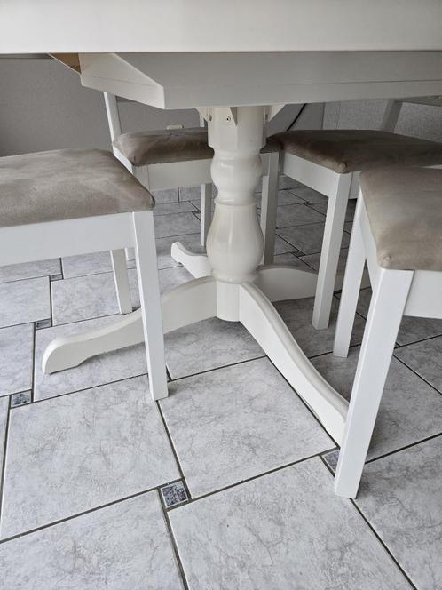 Table ronde Ikea extensible + 4 chaises, Huis en Inrichting, Tafels | Eettafels, Gebruikt, 100 tot 150 cm, 150 tot 200 cm, Vijf personen of meer