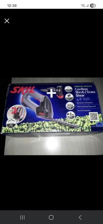 Buxus/grasschaar met extra batterij merk SKILL, Tuin en Terras, Snoeischaren, Ophalen, Zo goed als nieuw, Skill