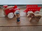 Tractor set met paard, Kinderen en Baby's, Speelgoed | Houten speelgoed, Zo goed als nieuw, Ophalen