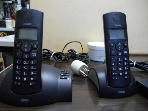 ESSCOM draadloze telefoon, Telecommunicatie, Vaste telefoons | Handsets en Draadloos, Gebruikt, 2 handsets, Ophalen