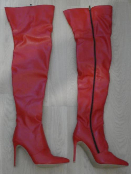 Laarzen Lederlook Rood Maat 40, Kleding | Dames, Schoenen, Nieuw, Hoge laarzen, Rood, Ophalen of Verzenden