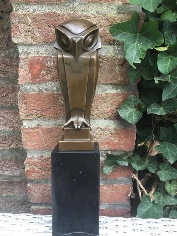 bronzen statue uil uilen art beeld  beschikbaar voor biedingen