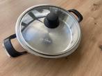 Sauteerpan met glazen deksel, Huis en Inrichting, Keuken | Potten en Pannen, Gebruikt, Keramische plaat, Aluminium, Ophalen of Verzenden