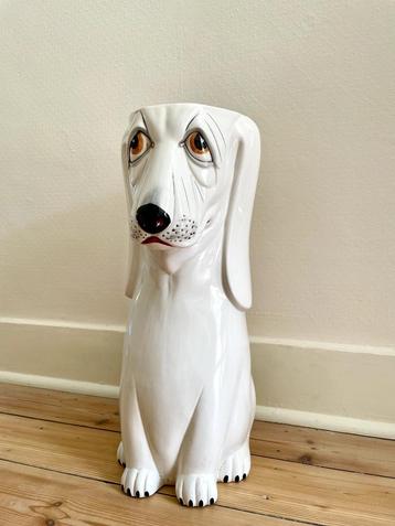 Porte-parapluie chien basset en céramique, Italie beschikbaar voor biedingen
