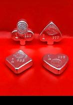 Set de poker unique 4 x 1 oz en argent coulé par YPS, Enlèvement ou Envoi, Argent