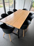 Set - eettafel met 8 stoelen., Ophalen, Gebruikt, 100 tot 150 cm, 200 cm of meer