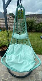 Hangstoel buiten in lichtgroen, Tuin en Terras, Tuinstoelen, Ophalen, Gebruikt, Metaal